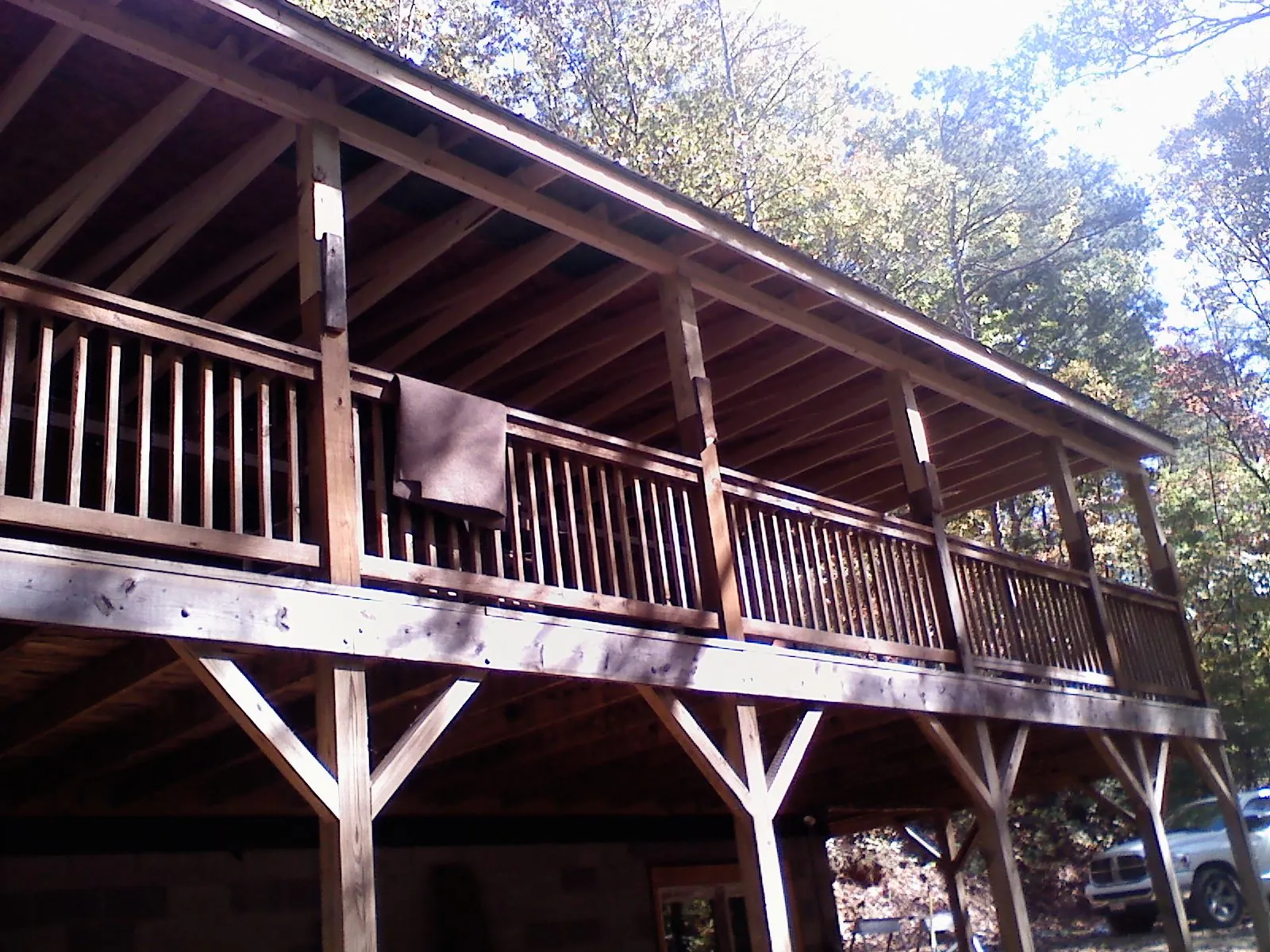 Timber framing under a new elevated porch and deck — Roof Leak Repair in Argos by Roofing Brothers